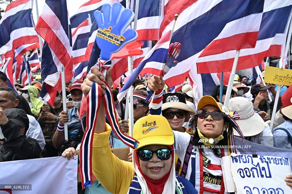 Thousands of anti-government protesters rallied in Bangkok on Saturday, demanding Prime Minister Paetongtarn Shinawatra resign after a leaked diplomatic phone call, meant to sooth a border spat with Cambodia, stirred public anger over her leadership