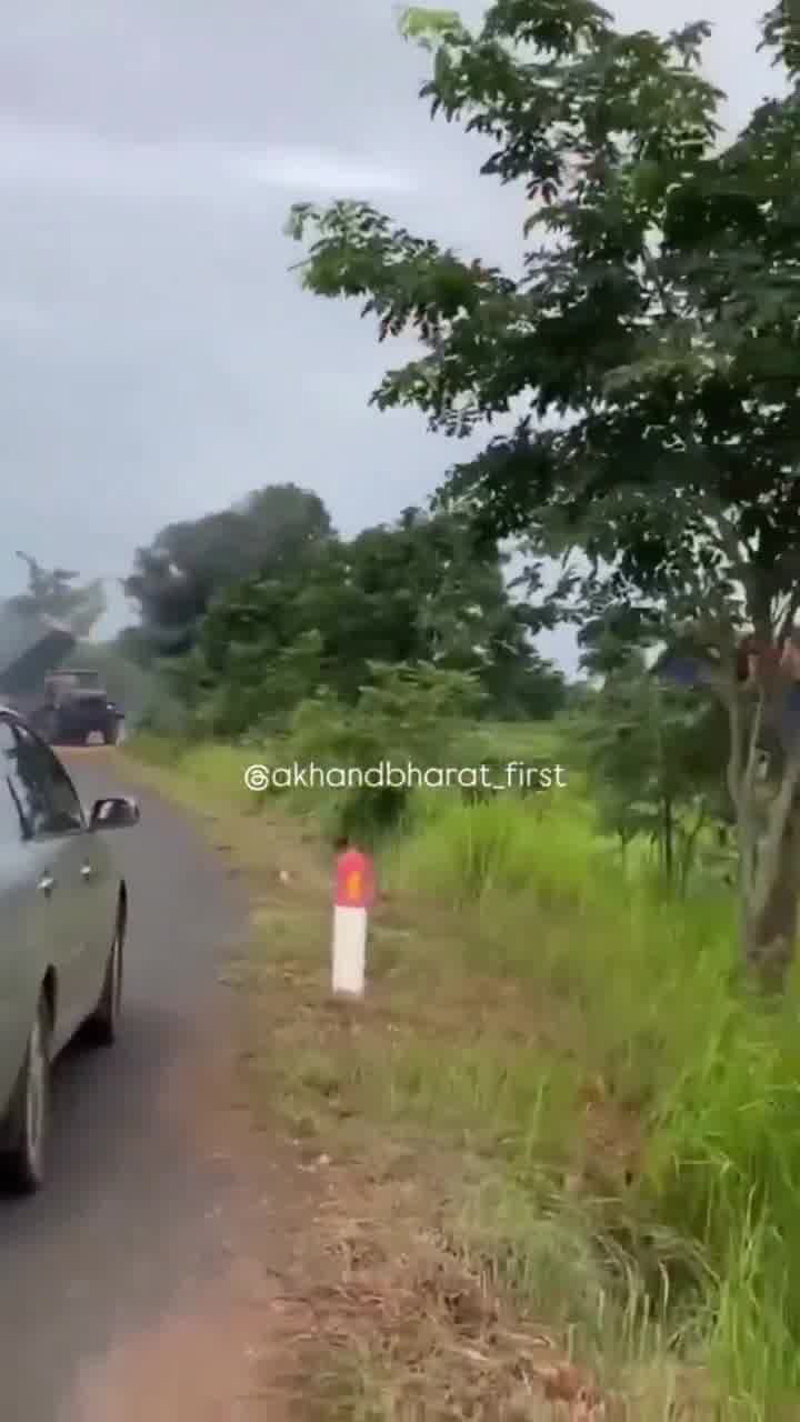 Footage showing a BM-21 Grad Multiple-Launch Rocket System (MLRS) with the Royal Cambodian Army firing this morning against position of the Thai Army on the border between Cambodia and Thailand