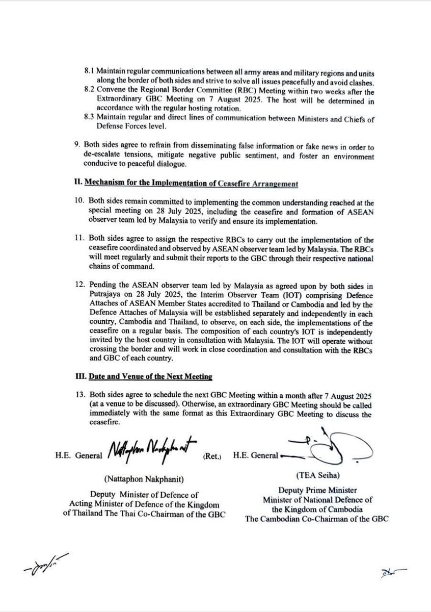 Here is a hard copy of the 13-point GBC agreements between Thailand and Cambodia