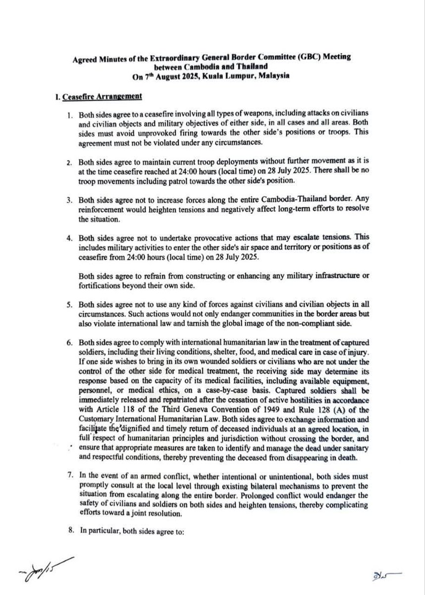 Here is a hard copy of the 13-point GBC agreements between Thailand and Cambodia
