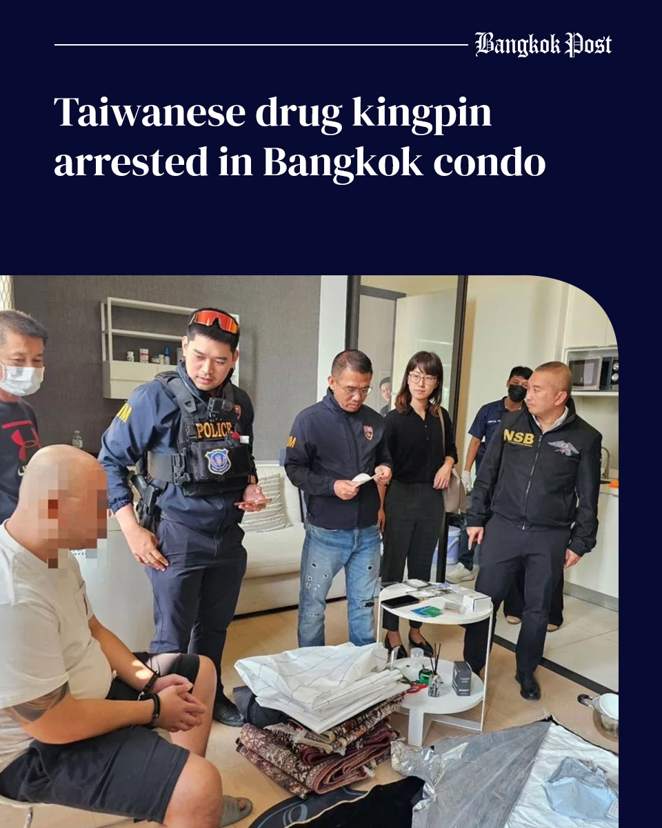 A Taiwanese man suspected of being the mastermind behind a transnational drug-trafficking network has been arrested during a police raid on a Bangkok condominium